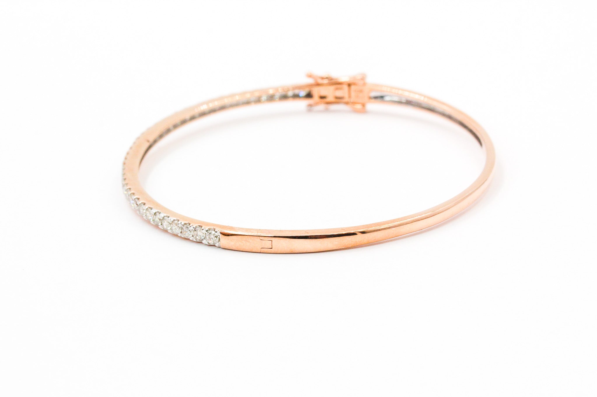Diamond Bangle Bracelet - 14k Rose Gold - 1.00ctw
