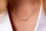 Diamond Bar Necklace - 14k White Gold - 0.25ctw