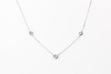 Diamond Bezel Set Station Necklace - 14k Yellow Gold - 0.10ctw