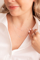 Diamond Bezel Set Station Necklace - 14k Yellow Gold - 0.10ctw