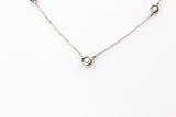 Diamond Bezel Set Station Necklace - 14k Yellow Gold - 0.10ctw
