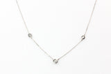 Diamond Bezel Set Station Necklace - 14k Yellow Gold - 0.10ctw