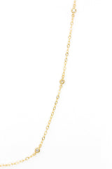 Diamond Bezel Station Necklace - 14k Yellow Gold - 0.12ctw