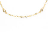 Diamond Bezel Station Necklace - 14k Yellow Gold - 0.12ctw