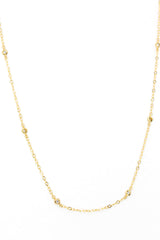 Diamond Bezel Station Necklace - 14k Yellow Gold - 0.12ctw
