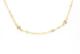Diamond Bezel Station Necklace - 14k Yellow Gold - 0.12ctw