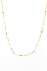 Diamond Bezel Station Necklace - 14k Yellow Gold - 0.12ctw