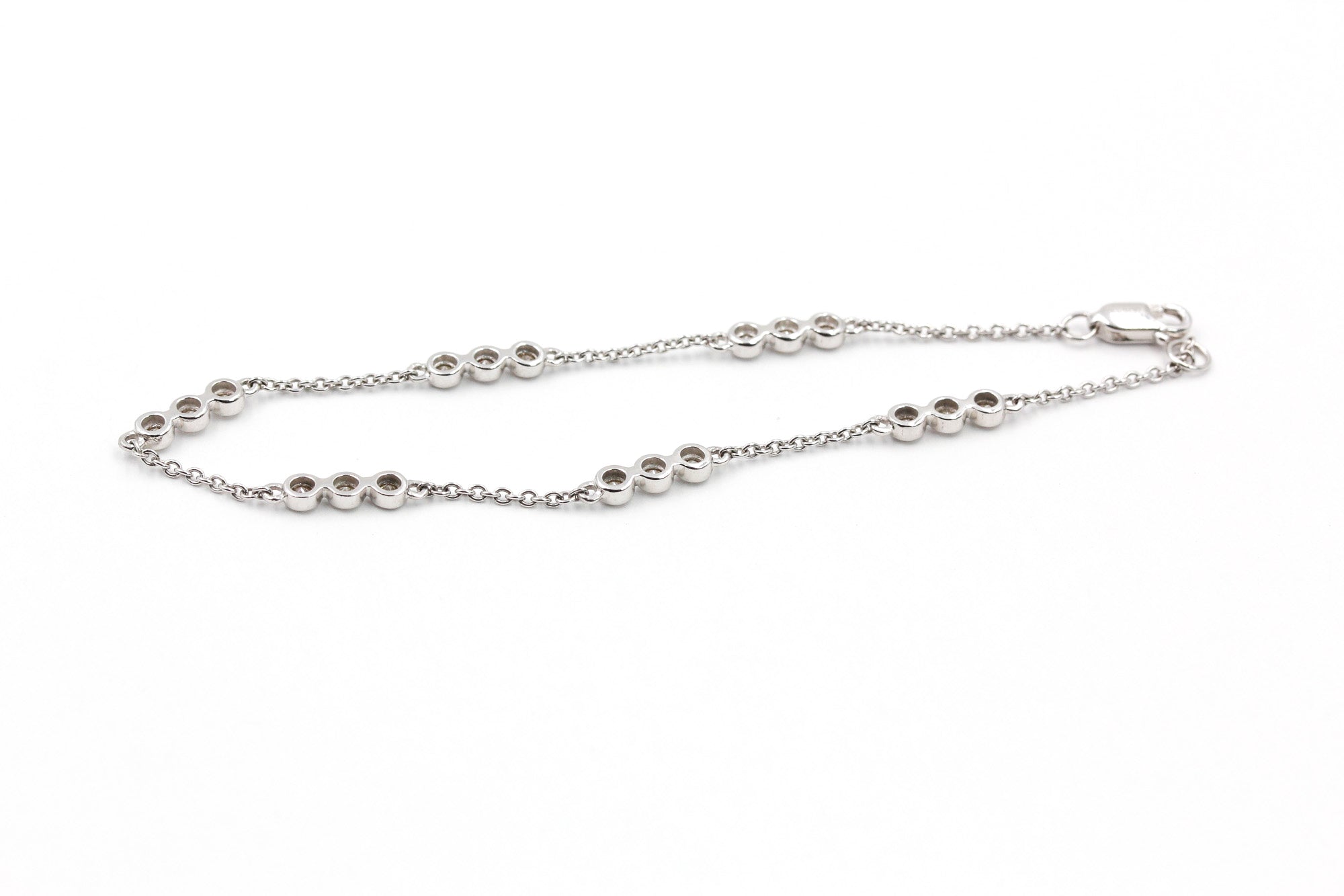 Diamond Bezel Station Bracelet - 14k White Gold - 0.64ctw