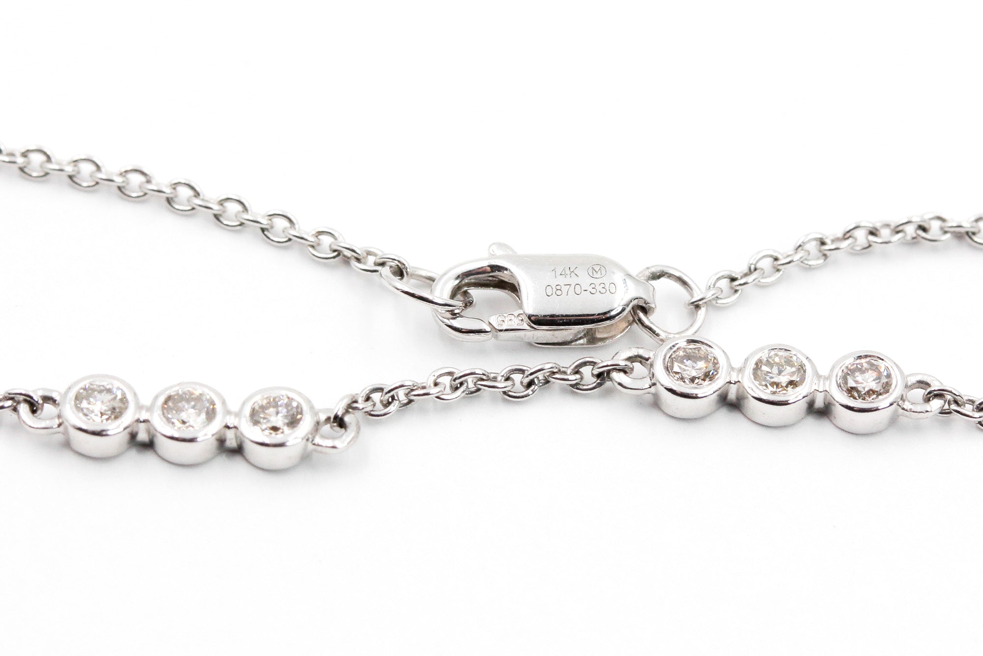 Diamond Bezel Station Bracelet - 14k White Gold - 0.64ctw