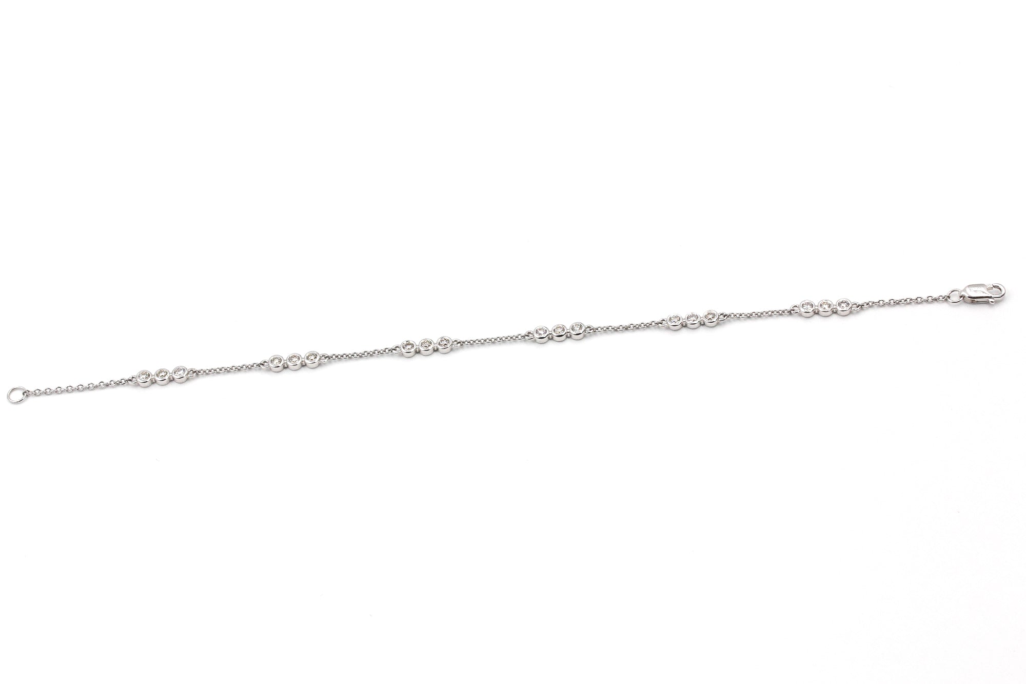 Diamond Bezel Station Bracelet - 14k White Gold - 0.64ctw