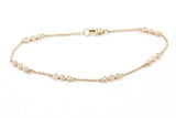 Diamond Bezel Station Bracelet - 14k Yellow Gold - 0.65ctw