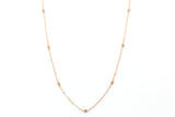Diamond Bezel Station Necklace - 14k Rose Gold - 0.15ctw