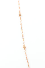 Diamond Bezel Station Necklace - 14k Rose Gold - 0.15ctw