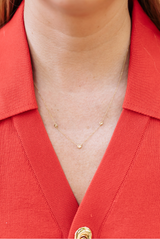 Diamond Bezel Station Necklace - 14k Yellow Gold - 0.10ctw