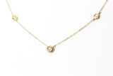 Diamond Bezel Station Necklace - 14k Yellow Gold - 0.10ctw