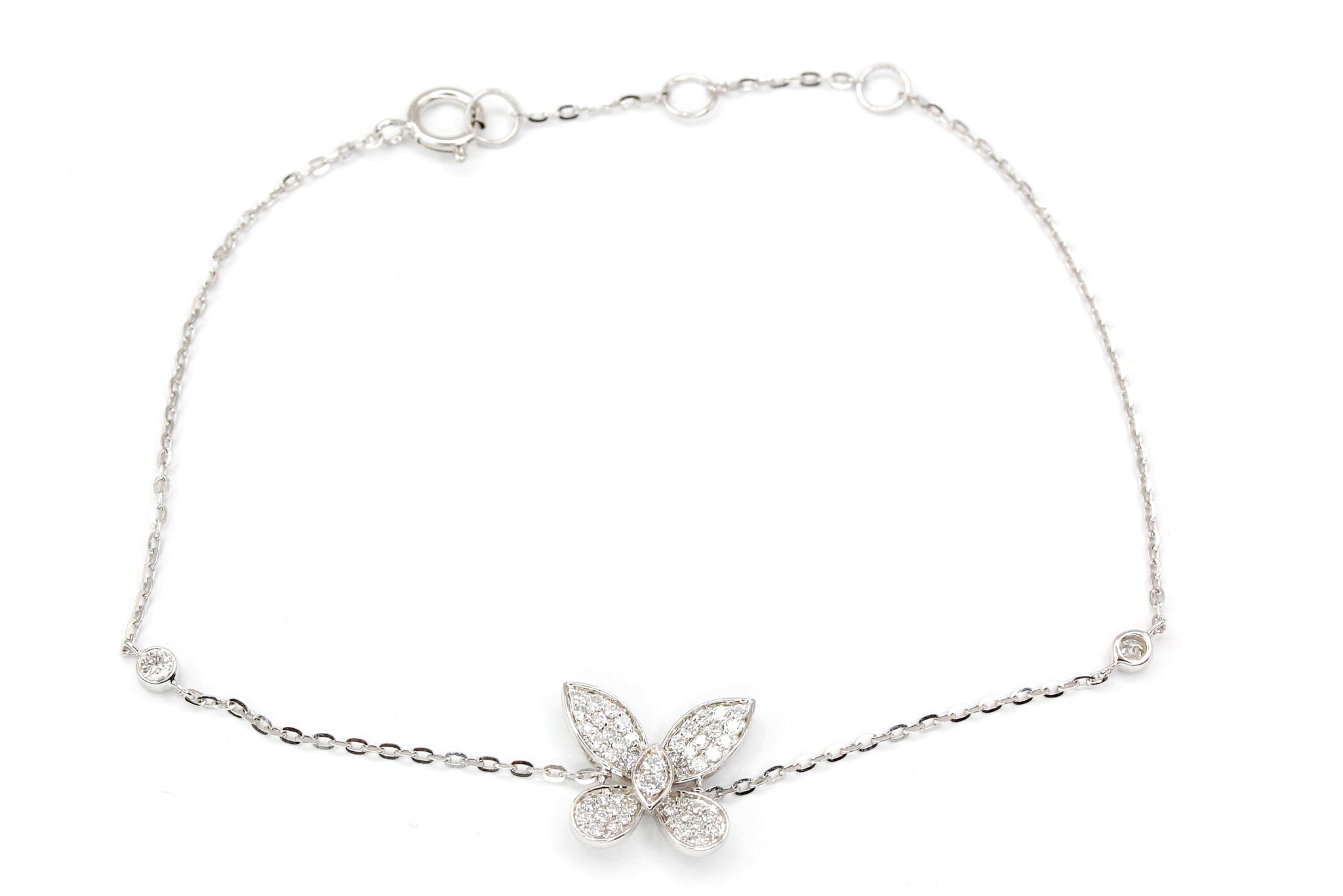 Diamond Butterfly Bracelet - 14k White Gold - 0.46ctw