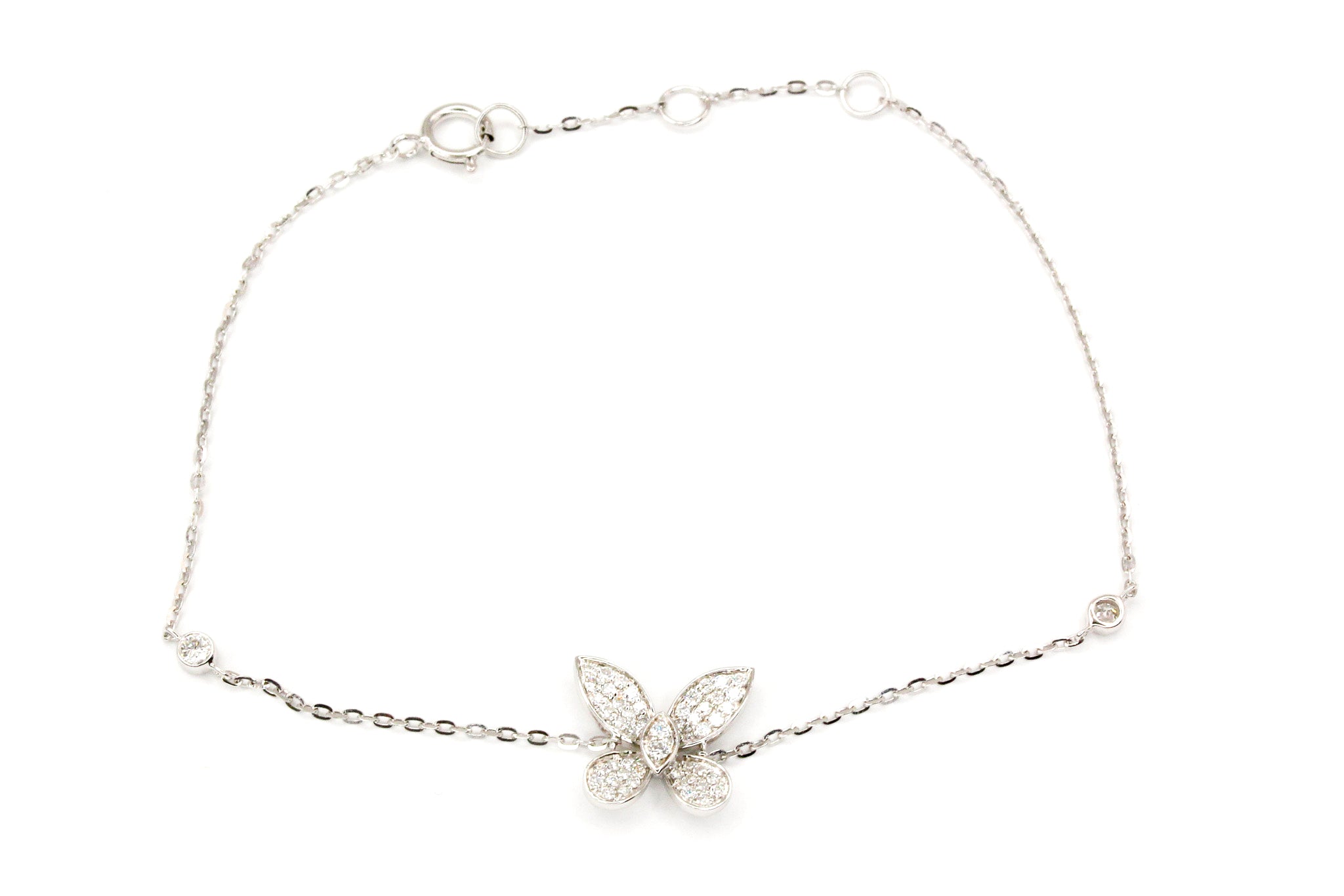 Diamond Butterfly Bracelet - 14k White Gold - 0.46ctw