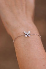 Diamond Butterfly Bracelet - 14k White Gold - 0.46ctw