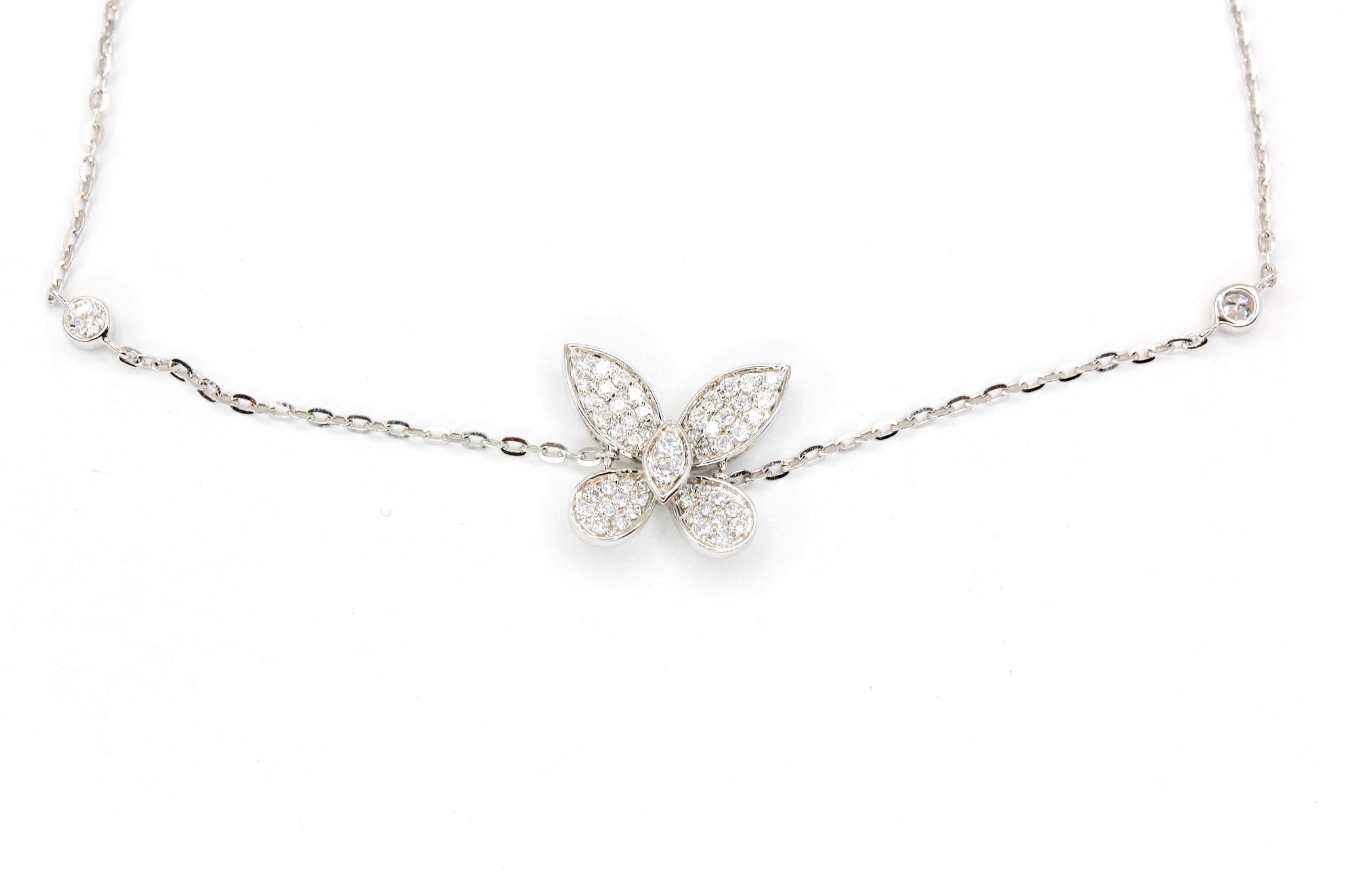 Diamond Butterfly Bracelet - 14k White Gold - 0.46ctw
