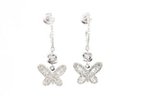 Diamond Butterfly Drop Earrings - 10k White Gold - 0.67ctw