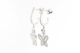 Diamond Butterfly Drop Earrings - 10k White Gold - 0.67ctw