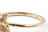 Diamond Butterfly Open Ring - 10k Yellow Gold - 0.10ctw