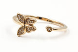Diamond Butterfly Open Ring - 10k Yellow Gold - 0.10ctw