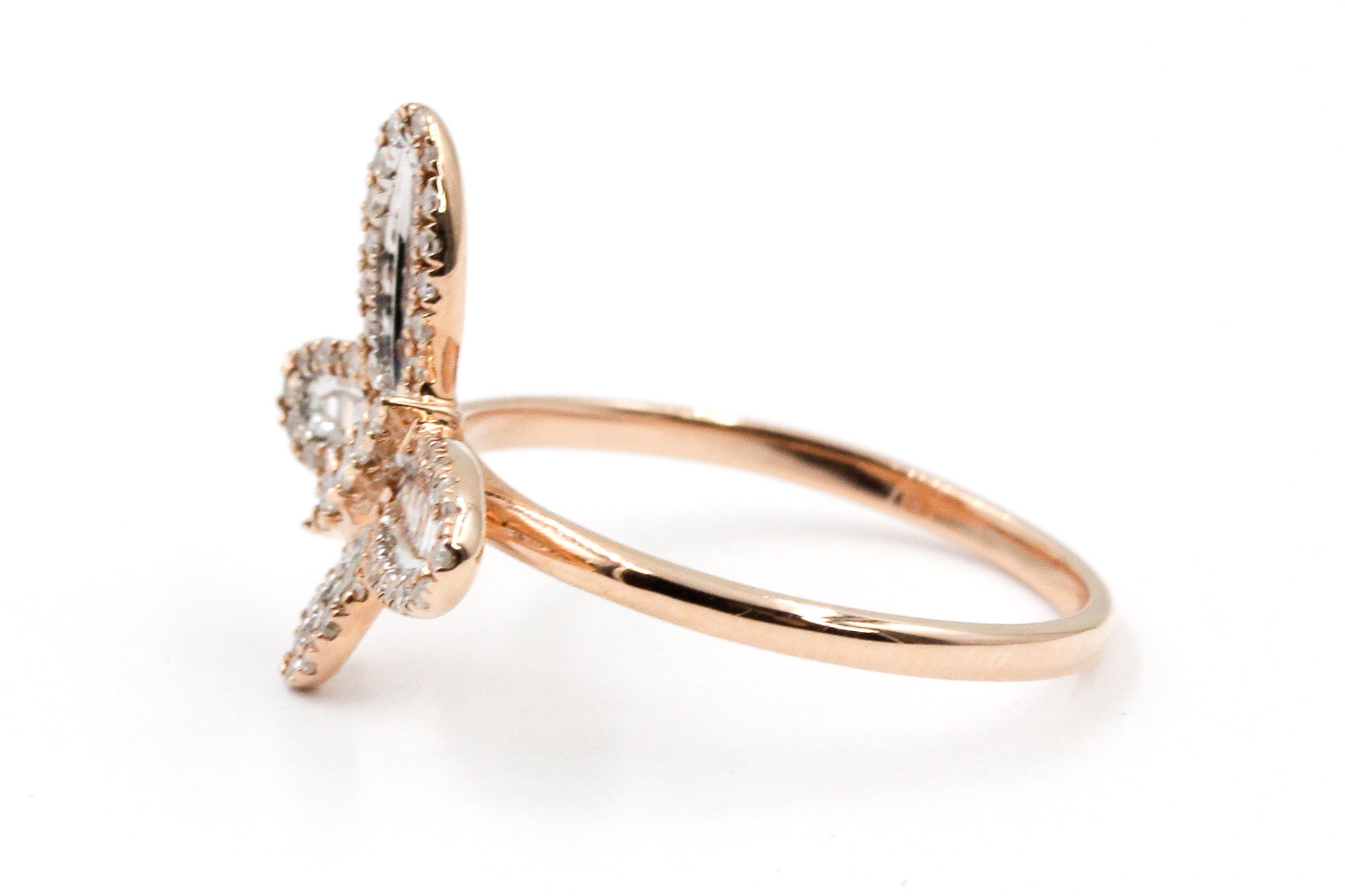 Diamond Butterfly Ring - 10k Rose Gold - 0.33ctw