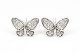Diamond Butterfly Stud Earrings - 10k White Gold - 0.13ctw