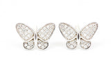 Diamond Butterfly Stud Earrings - 10k White Gold - 0.13ctw