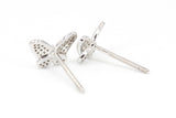 Diamond Butterfly Stud Earrings - 10k White Gold - 0.13ctw