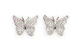 Diamond Butterfly Stud Earrings - 10k White Gold - 0.15ctw