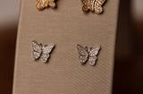 Diamond Butterfly Stud Earrings - 10k White Gold - 0.15ctw