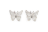 Diamond Butterfly Stud Earrings - 10k White Gold - 0.15ctw