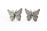 Diamond Butterfly Stud Earrings - 10k White Gold - 0.15ctw