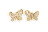 Diamond Butterfly Stud Earrings - 10k Yellow Gold - 0.15ctw