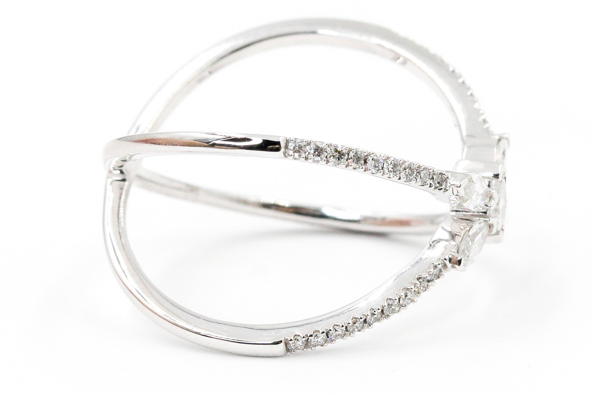 Diamond Bypass Ring - 10k White Gold - 0.33ctw