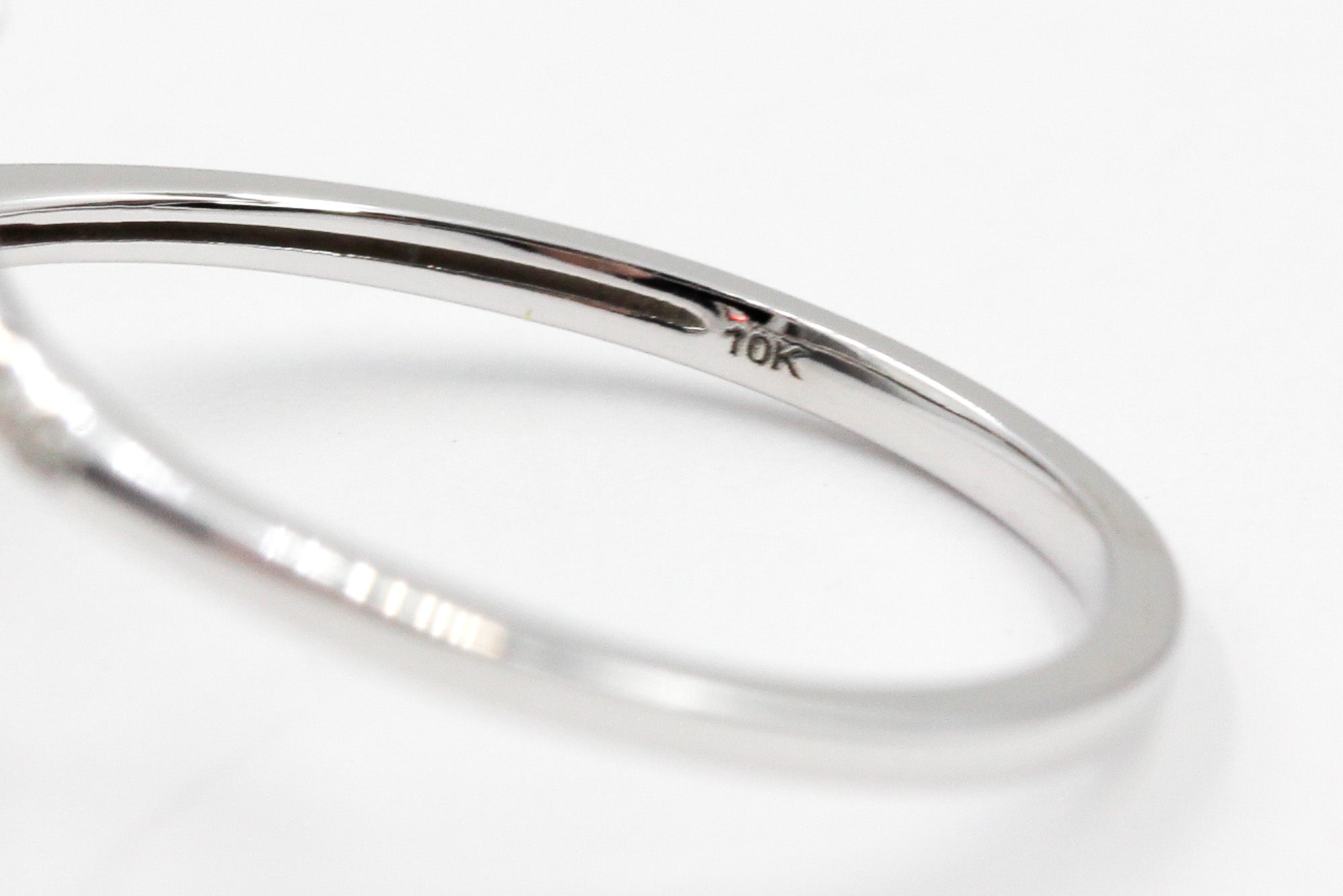 Diamond Bypass T Ring - 10k White Gold - 0.06ctw