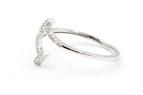 Diamond Bypass T Ring - 10k White Gold - 0.06ctw
