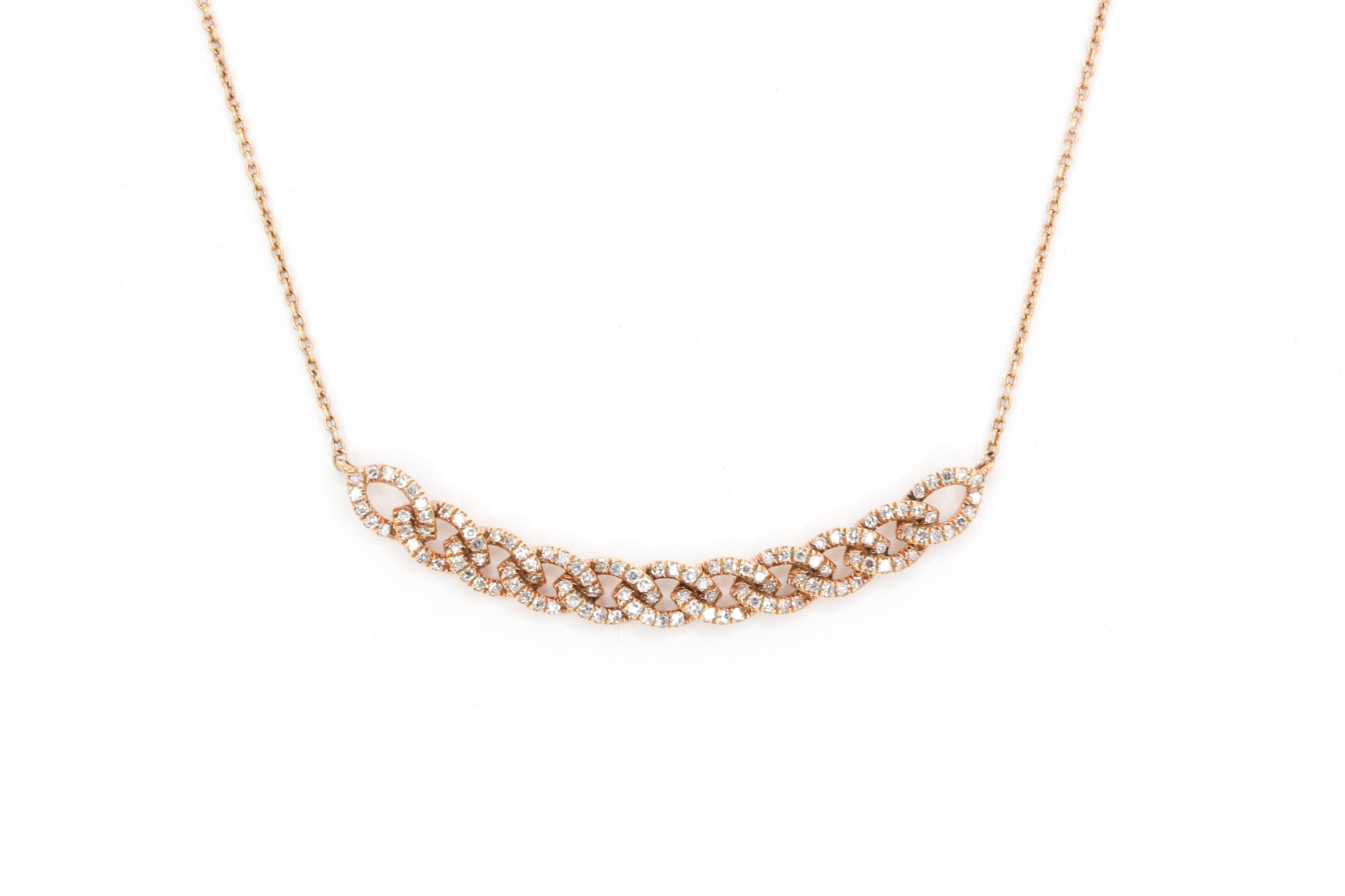 Diamond Chain Link Necklace - 14k Rose Gold - 0.33ctw