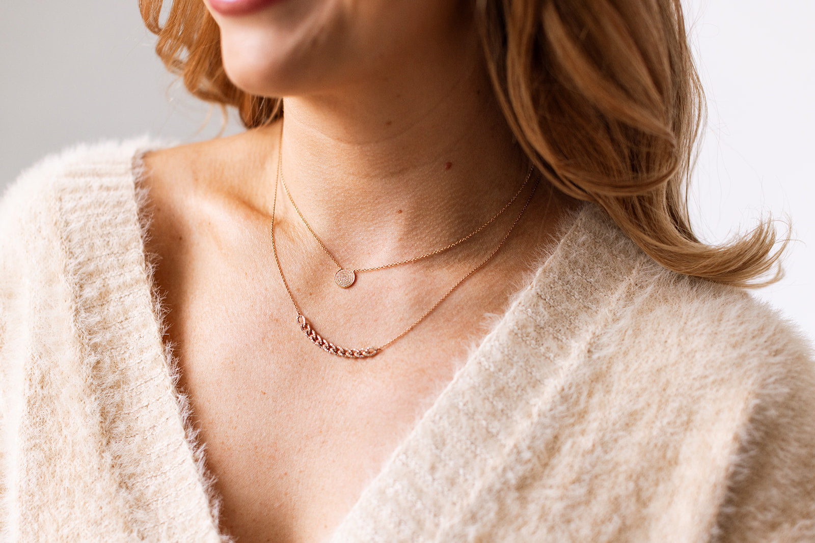 Diamond Chain Link Necklace - 14k Rose Gold - 0.33ctw