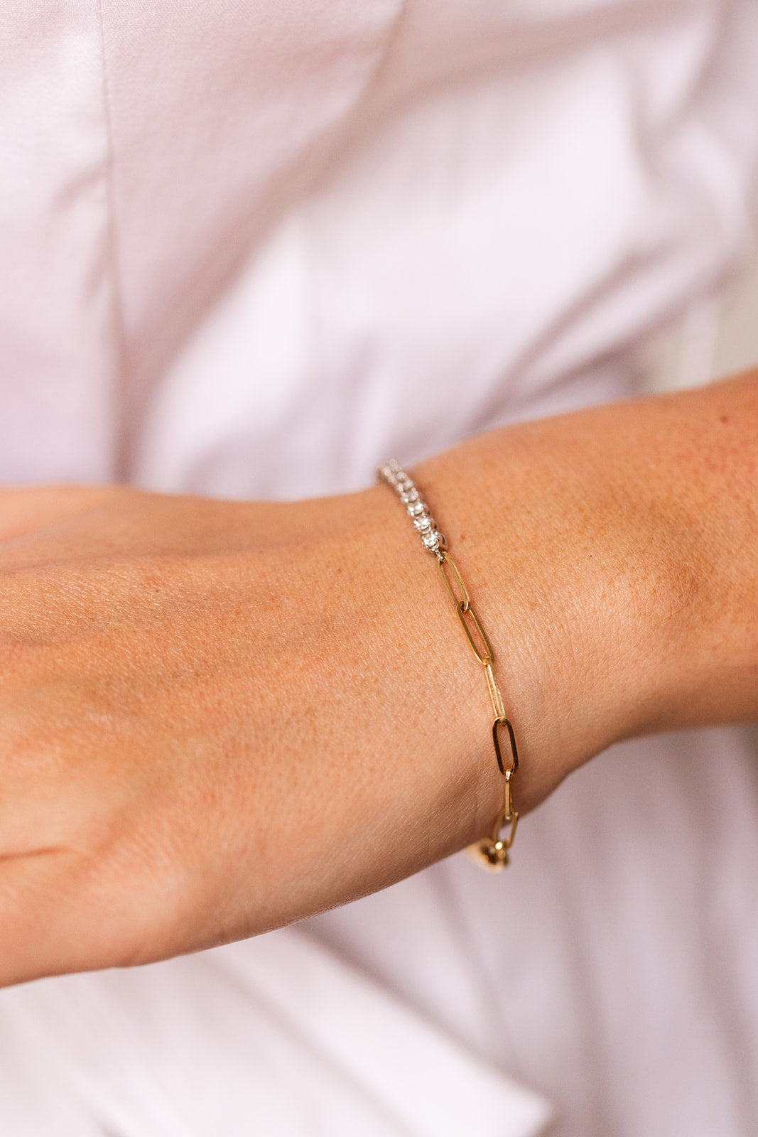 Diamond Chain Link Bracelet - 14k Yellow Gold - 0.48ctw