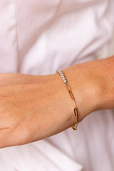 Diamond Chain Link Bracelet - 14k Yellow Gold - 0.48ctw