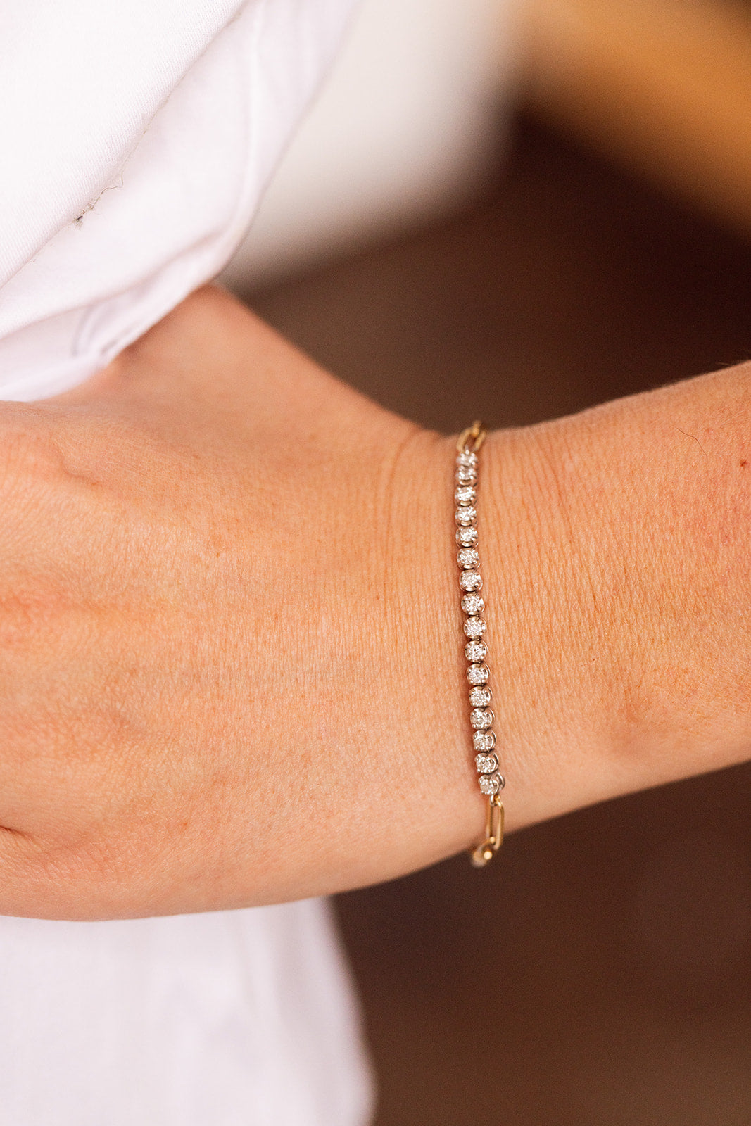 Diamond Chain Link Bracelet - 14k Yellow Gold - 0.48ctw