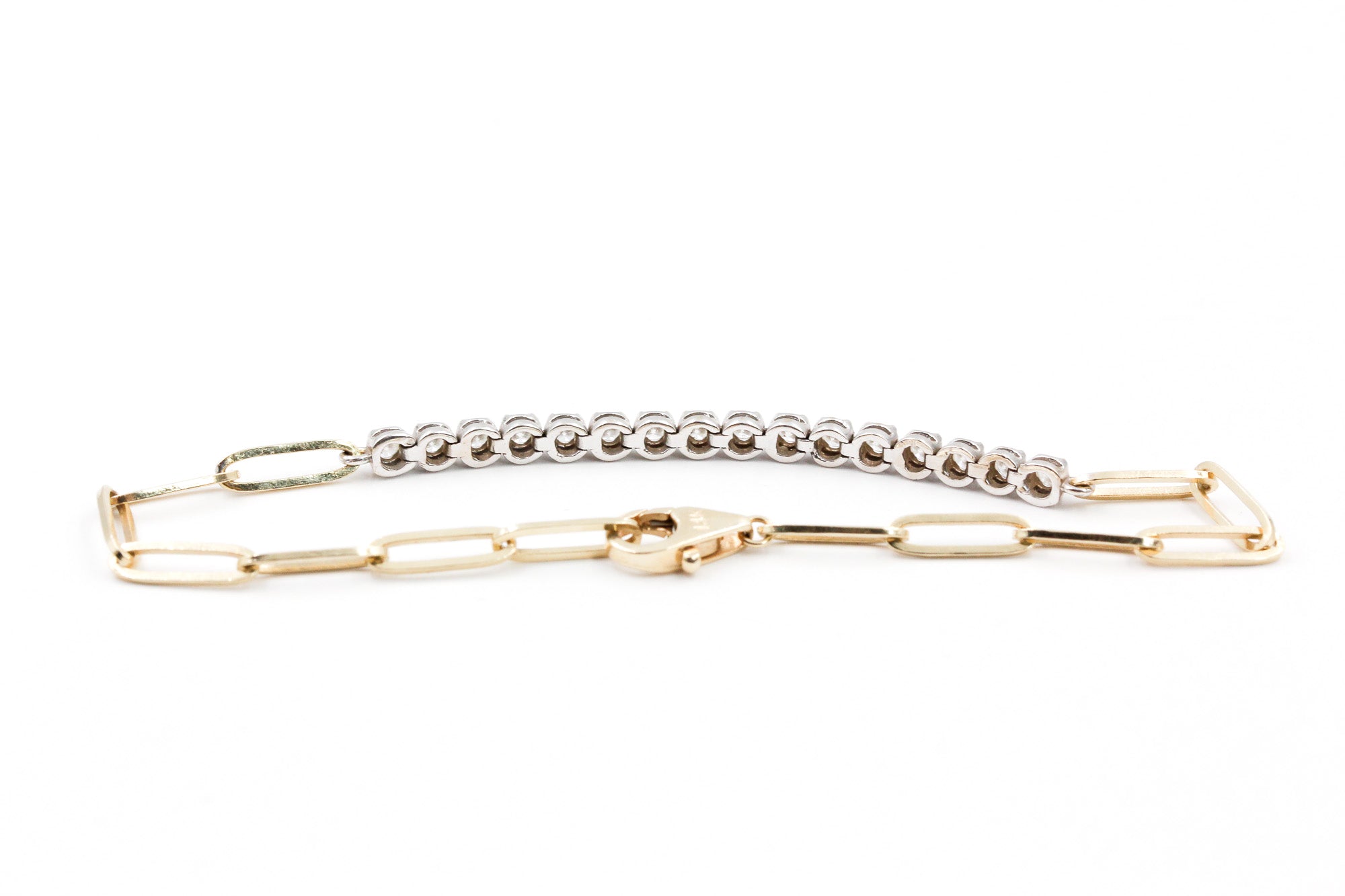 Diamond Chain Link Bracelet - 14k Yellow Gold - 0.48ctw