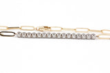 Diamond Chain Link Bracelet - 14k Yellow Gold - 0.48ctw