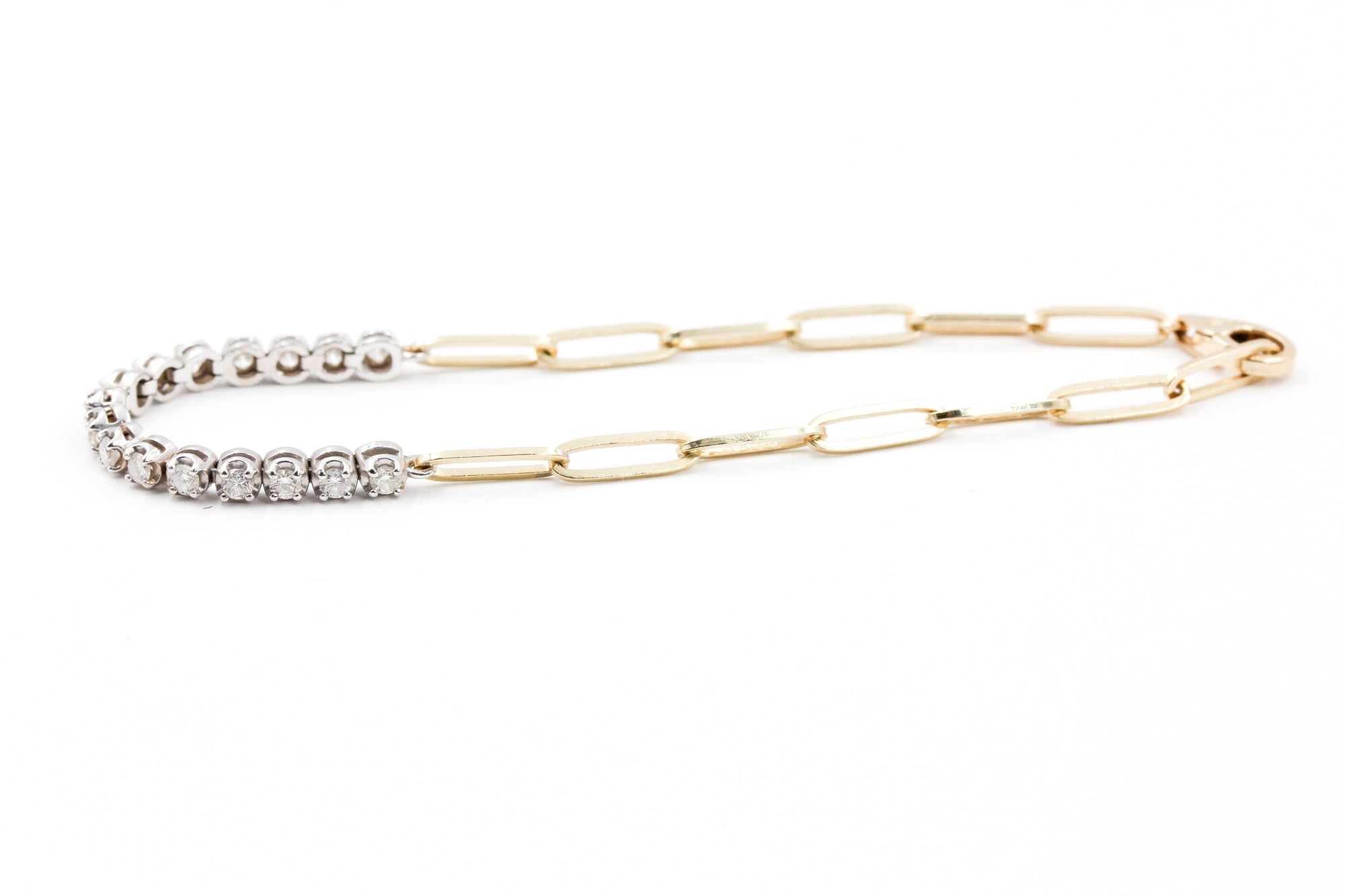 Diamond Chain Link Bracelet - 14k Yellow Gold - 0.48ctw