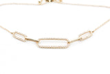 Diamond Chain Link Bolo Bracelet - 14k Yellow Gold - 0.24ctw