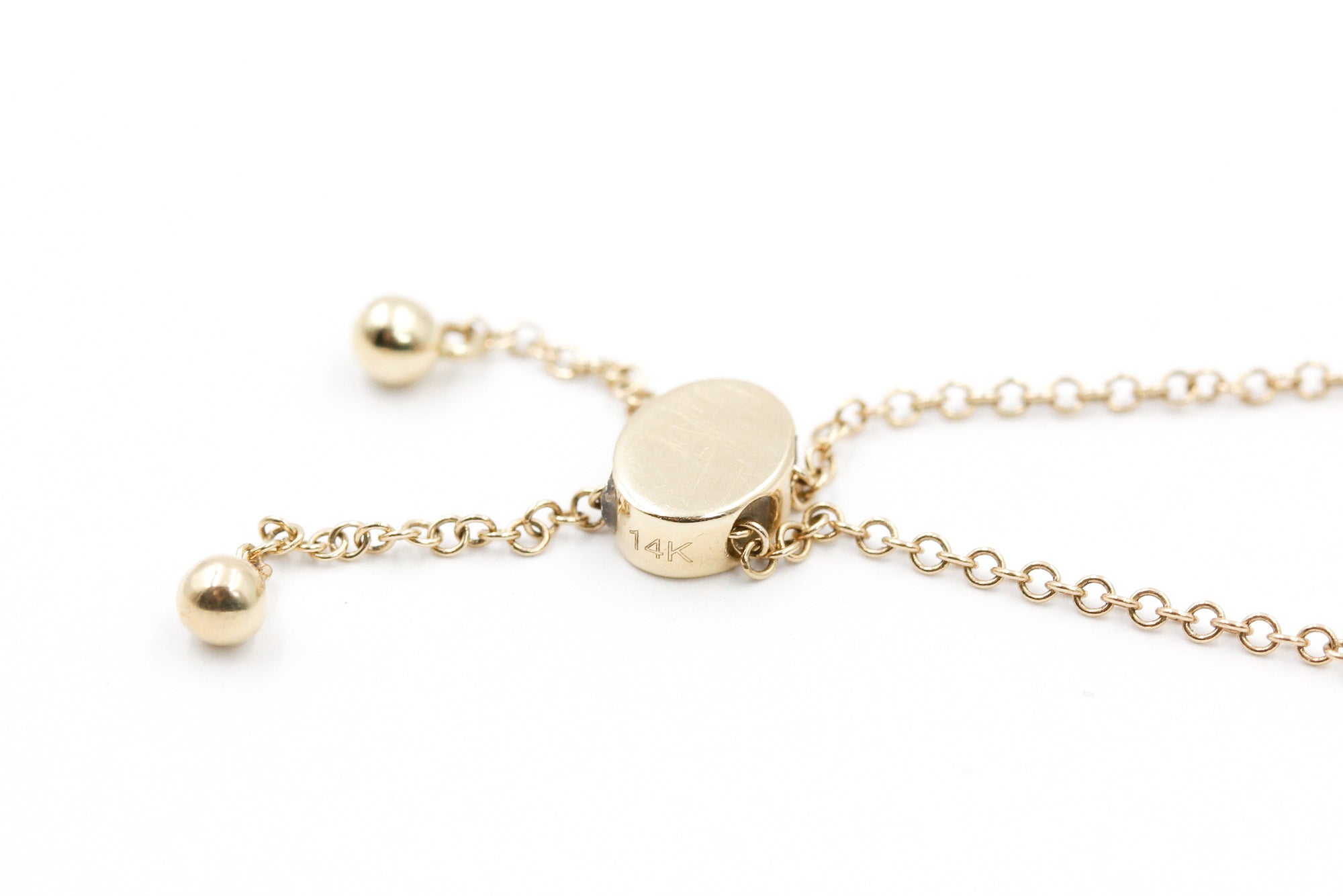Diamond Chain Link Bolo Bracelet - 14k Yellow Gold - 0.24ctw