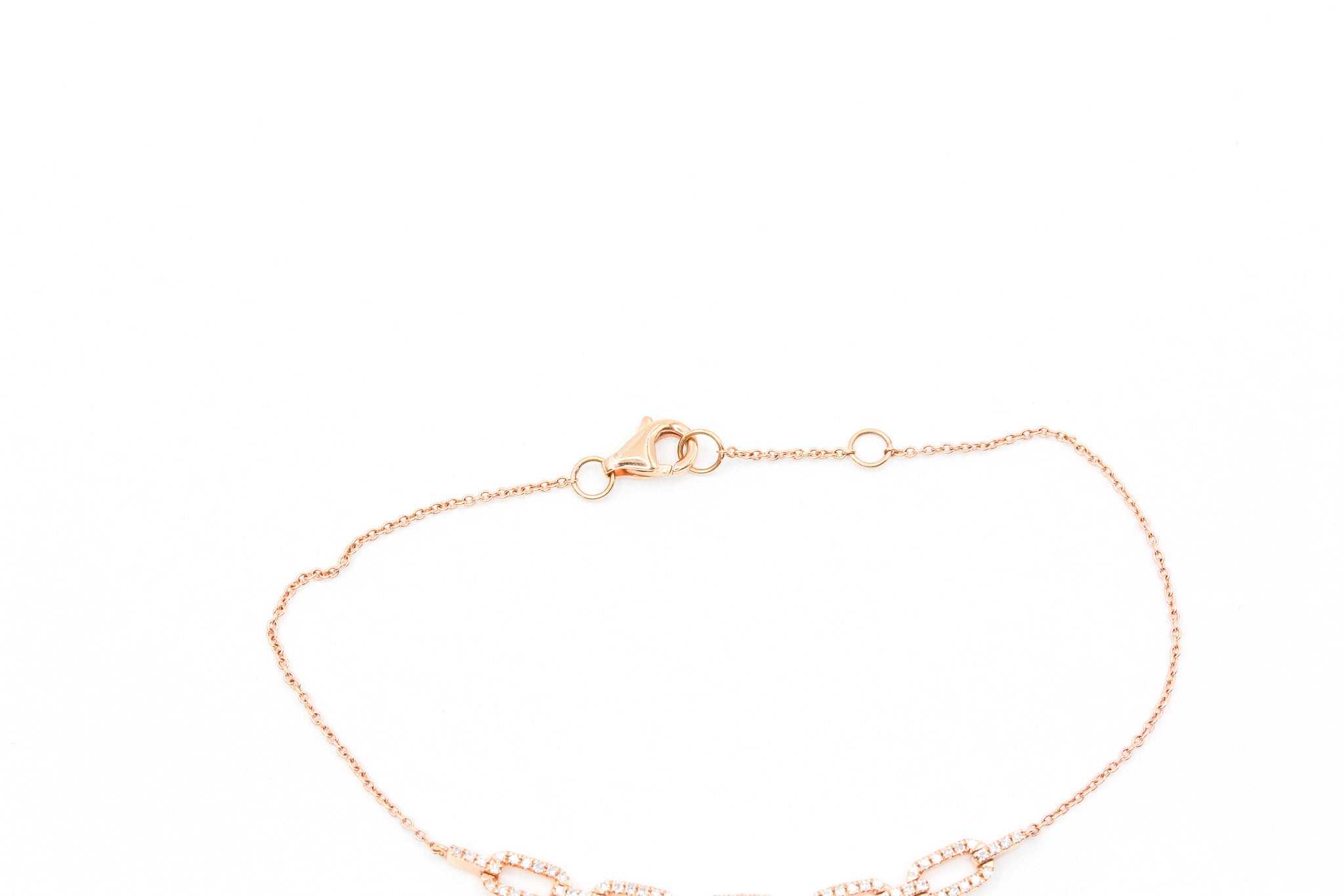 Diamond Chain Link Bracelet - 14k Rose Gold - 0.25ctw